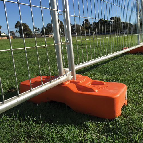 Temporary Fence Foot – Blown Moulded Concrete Filled 25kg Orange - Image 3