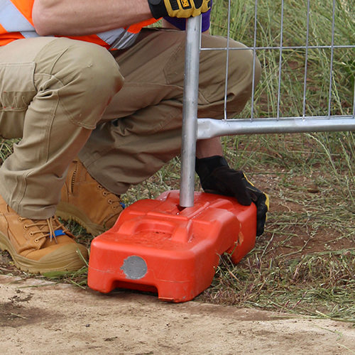 Temporary Fence Foot – Blown Moulded Concrete Filled 25kg Orange - Image 4