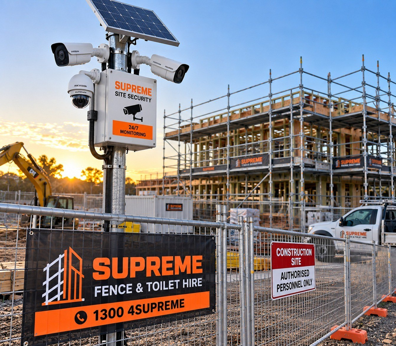 Scaffolding installed on a commercial construction site